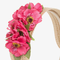 Mayoral-Girls Vibrant Pink Flower Hairband | Childrensalon