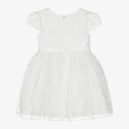Mayoral-Girls White Embroidered Organza Dress | Childrensalon