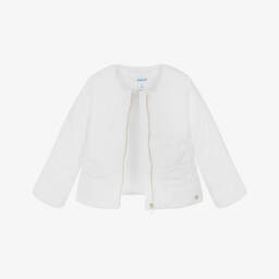 Mayoral-Girls White Padded Jacket | Childrensalon