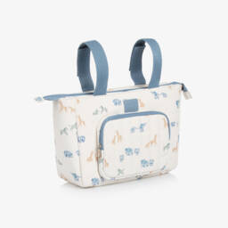 Mayoral Newborn-Ivory & Blue Faux Leather Stroller Changing Bag (36cm) | Childrensalon