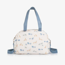 Mayoral Для новорожденных-Ivory & Blue Safari Faux Leather Changing Bag (36cm) | Childrensalon