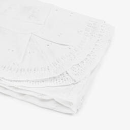 Mayoral Newborn-Ivory Cotton & Eco Vero Knitted Baby Shawl (100cm) | Childrensalon