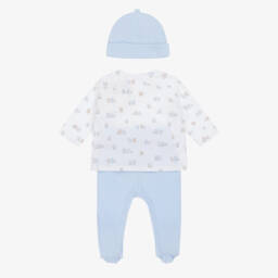 Mayoral Newborn-Pale Blue Cotton Bear & Bunny Babysuit Gift Set | Childrensalon