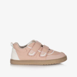 Mayoral-Pink Faux Leather Trainers with Double Velcro Straps | Childrensalon