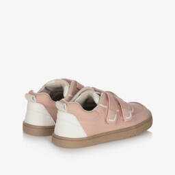 Mayoral-Pink Faux Leather Trainers with Double Velcro Straps | Childrensalon