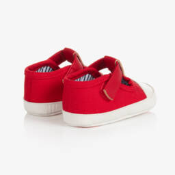 Mayoral-Red & White Canvas Pre-Walker Shoes | Childrensalon