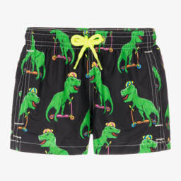 MC2 Saint Barth Boys Black Green Dinosaur Swim Shorts