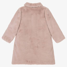 Mebi-Girls Pink Faux Fur Coat | Childrensalon