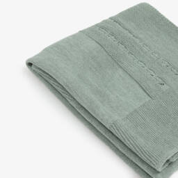 Mebi-Green Knitted Baby Blanket (93cm) | Childrensalon