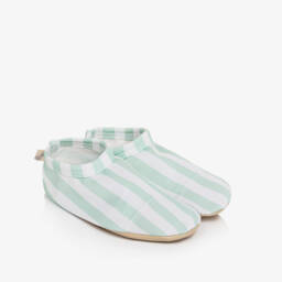 حذاء ماء مخطط لون أخضر وأبيض للأولاد (UPF50+)