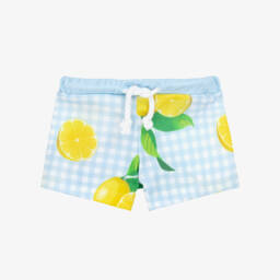 Meia Pata-White Cotton Lemon Print Poncho Towel | Childrensalon