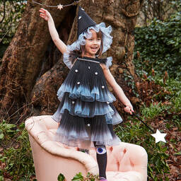 Meri Meri-زي تنكري ساحرة أورغانزا لون أسود | Childrensalon