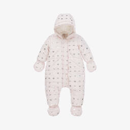 Michael Kors Kids-Baby Girls Pink Monogram Snowsuit | Childrensalon