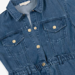 Michael Kors Kids-Girls Blue Denim Playsuit | Childrensalon