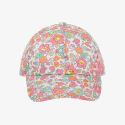 Milledeux-Girls Pink Floral Liberty Fabric Cap | Childrensalon