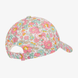 Milledeux-Girls Pink Floral Liberty Fabric Cap | Childrensalon