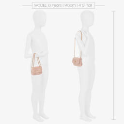 Milledeux-Girls Pink Teddy Fleece Bag (12cm) | Childrensalon