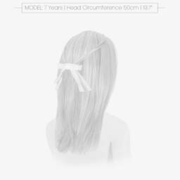 Milledeux-Girls White Velvet Bow Hair Clip (10cm) | Childrensalon