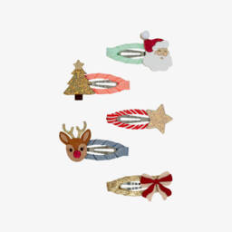 Mimi & Lula-Colourful & Sparkly Christmas Hair Clips (5 pack) | Childrensalon
