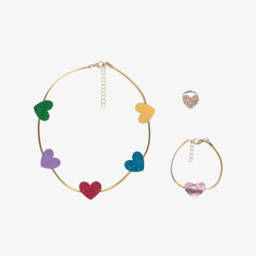 Mimi & Lula-Girls Gold Heart Jewellery Set (3 Pack) | Childrensalon
