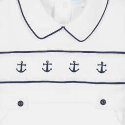 Mini-la-Mode-Baby Boys White Pima Cotton Shortie | Childrensalon