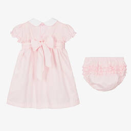 Mini-la-Mode-Girls Pink Pima Cotton Smocked Dress | Childrensalon