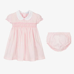Mini-la-Mode-Girls Pink Pima Cotton Smocked Dress | Childrensalon