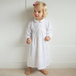 Mini-la-Mode-White Pima Cotton Nightdress | Childrensalon