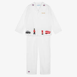 Mini Lunn-Boys Personalised White Cotton London Pyjamas | Childrensalon