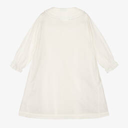Mini Lunn-Girls Ivory Cotton Smocked Dressing Gown  | Childrensalon