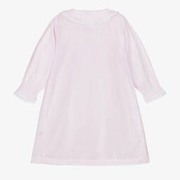 Mini Lunn-Girls Pink Cotton Smocked Dressing Gown  | Childrensalon