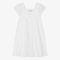 Mini Lunn-Girls White Cotton Nightdress | Childrensalon