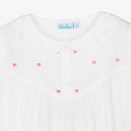 Mini Lunn-قميص نوم قطن لون أبيض للبنات | Childrensalon