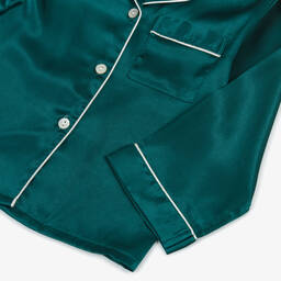 Mini Lunn-Green Girls Satin Pyjamas | Childrensalon