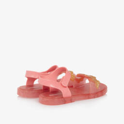 Mini Melissa-Girls Glittery Pink Butterfly Jelly Sandals | Childrensalon