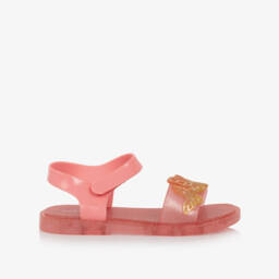 Mini Melissa-Girls Glittery Pink Butterfly Jelly Sandals | Childrensalon