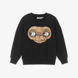 Свитшот чёрный хлопковый с коричневой атласной аппликацией И.T.