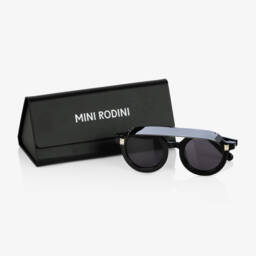 Mini Rodini-Black Round Visor Sunglasses | Childrensalon