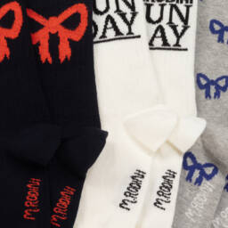 Mini Rodini-Blue & Grey Organic Cotton Socks (3 Pack) | Childrensalon