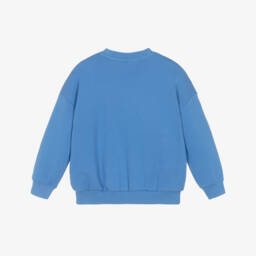 Mini Rodini-Blue Organic Cotton Sweatshirt with Dog Motif | Childrensalon