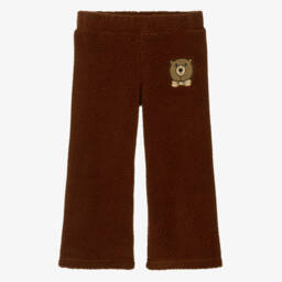 Boys Brown Sherpa Fleece Bear Trousers