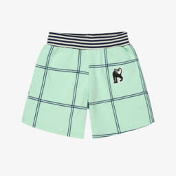 Boys Green Check Organic Cotton Shorts