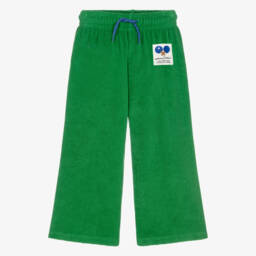 Boys Green Terry Towelling Joggers with Table Tennis Motif