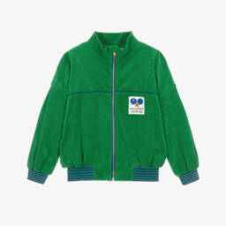 Boys Green Terry Towelling Zip-Up Top