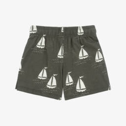 Mini Rodini-Boys Grey Sailing Boat Cotton Shorts | Childrensalon