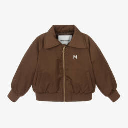 Mini Rodini-Brown Cat Print Bomber Jacket | Childrensalon