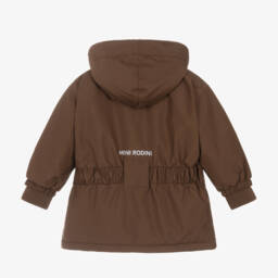 Mini Rodini-Brown Waterproof Ski Jacket | Childrensalon