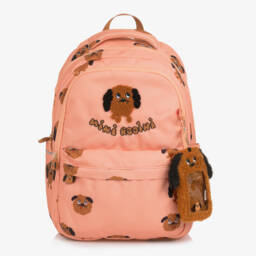 Mini Rodini-Girls Coral Pink Organic Cotton Sweatshirt with Dog Motifs | Childrensalon