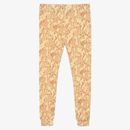 Mini Rodini-Girls Beige Modal Leopard Print Leggings | Childrensalon