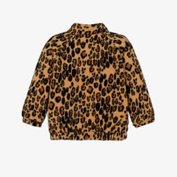 Mini Rodini-توب فليس بسحاب ونقشة الفهد لون بني للبنات | Childrensalon